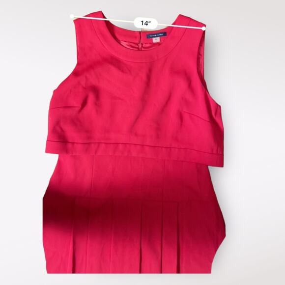 Tommy Hilfiger Red Pleated Mod Retro Style Knee Length Dress Size 10 - Picture 7 of 10
